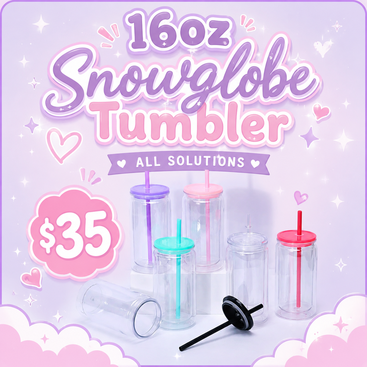 16oz snow globe tumblers