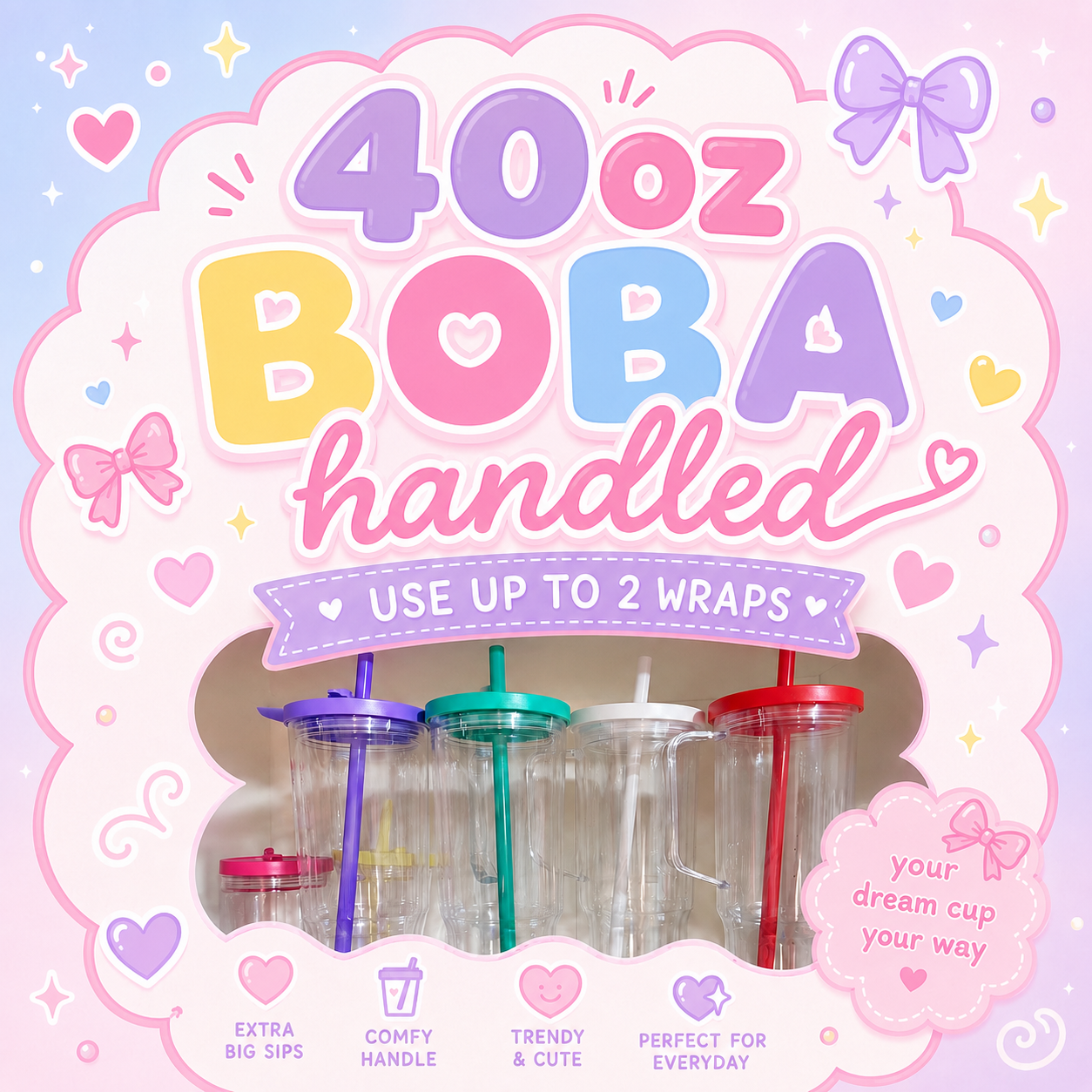 40oz BOBA handled