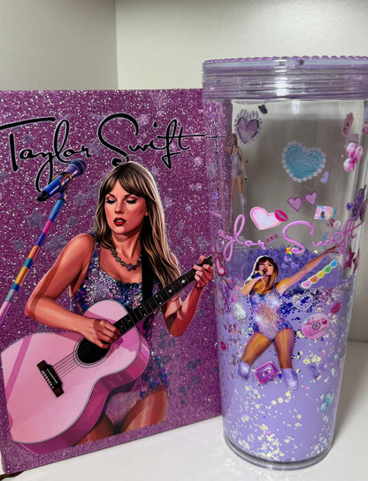 Swiftie cup with rhinestone lid and a5 book