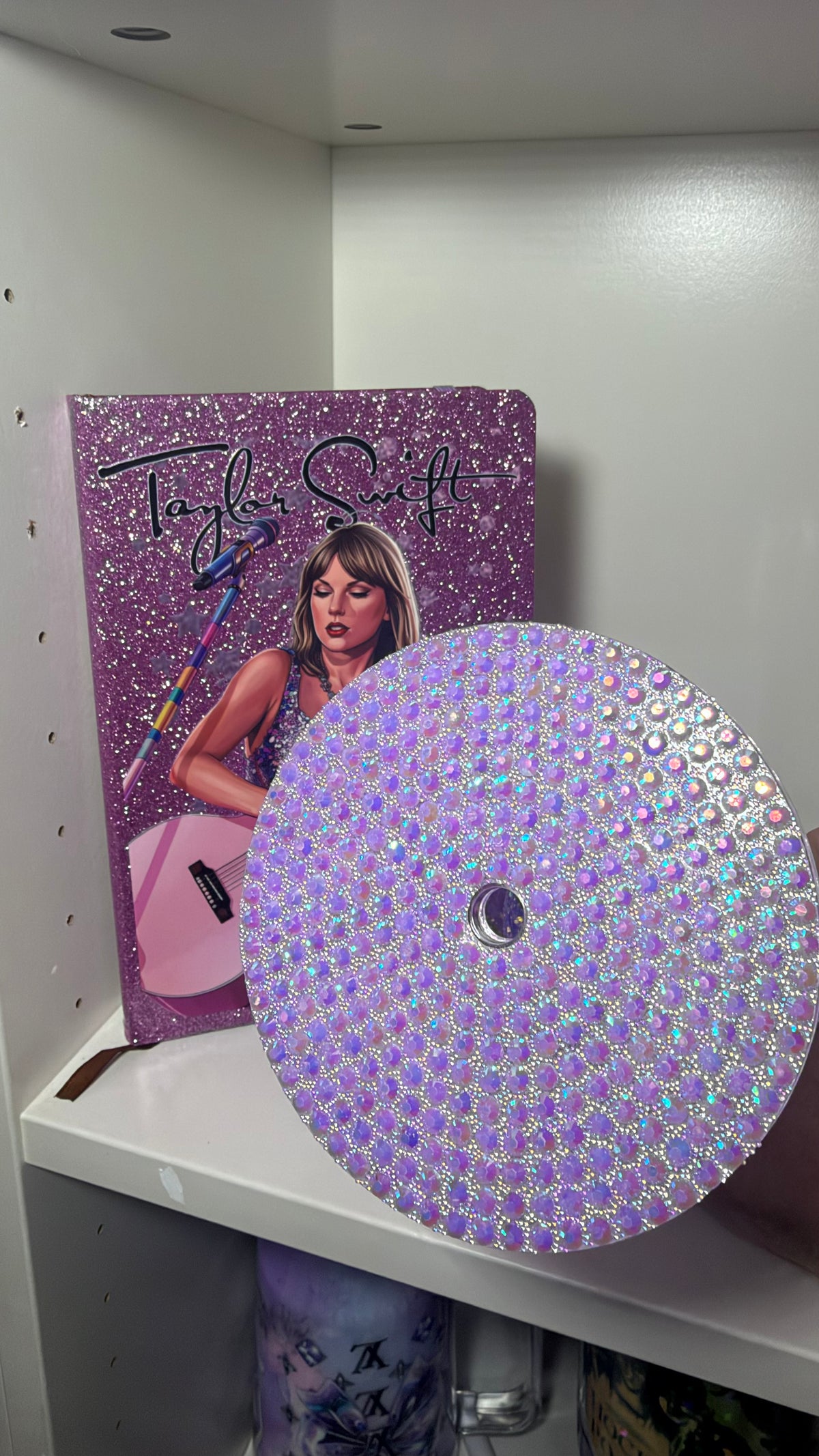 Swiftie cup with rhinestone lid and a5 book