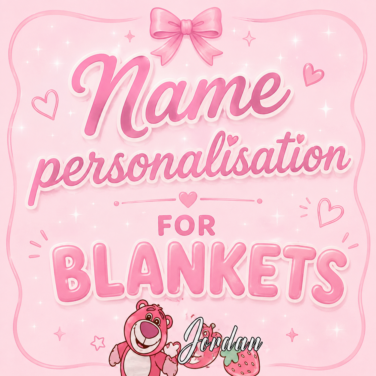 name personalisation for throw blankets