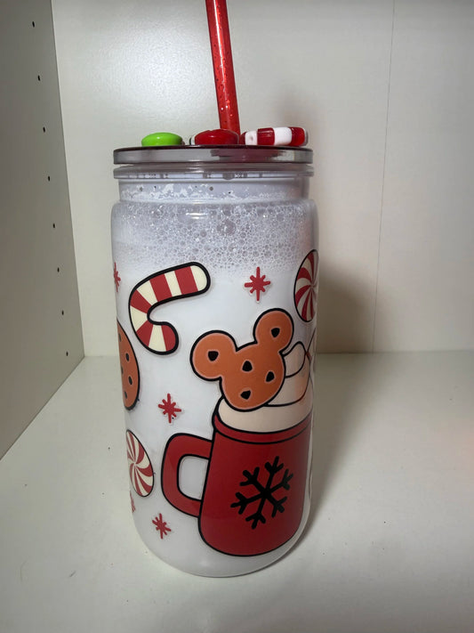 santa cookies and milk - acrylic cute lid